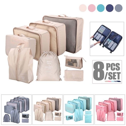 8pcs packing cubes luggage - 8pcs,