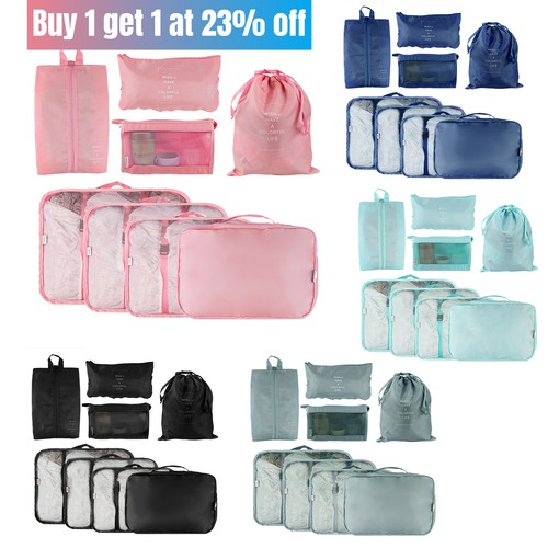 8pcs set packing cubes luggage - 8pcs,